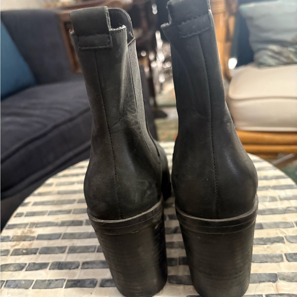 Crown vintage by Born Black leather Ankle Boots size 7.5 - Picture 5 of 8